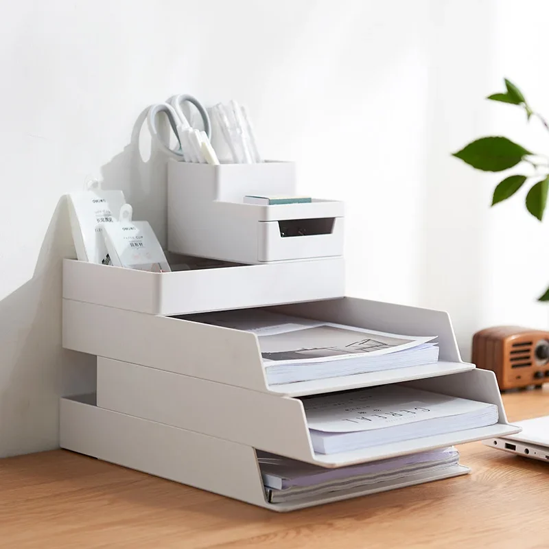 Desktop Filing Tray - Stackable Desktop Storage Box, Large Capacity