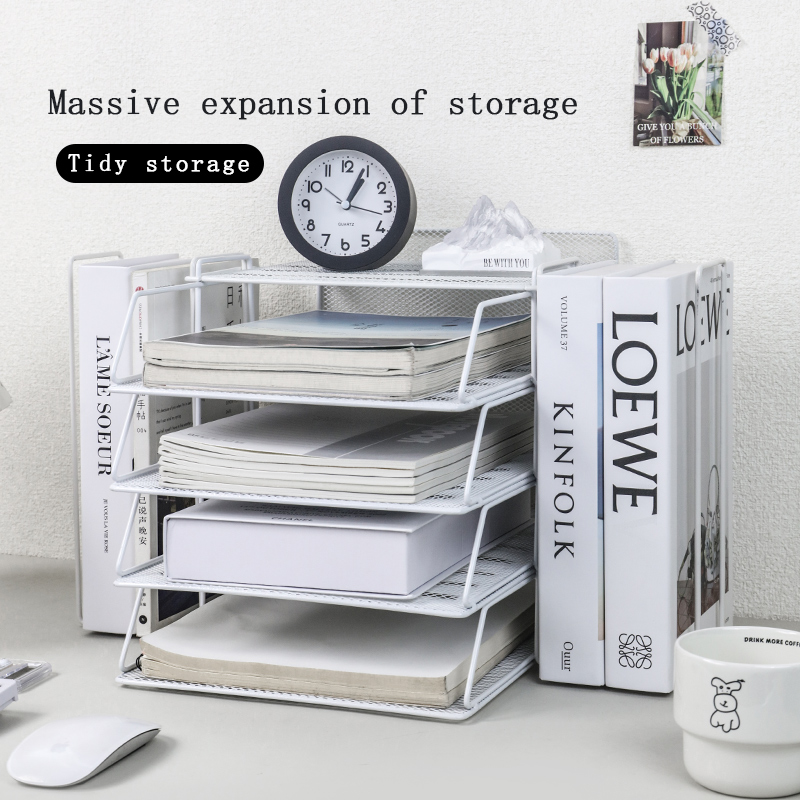 Desktop Filing Tray - Desk storage and accessories, 4-tier paper