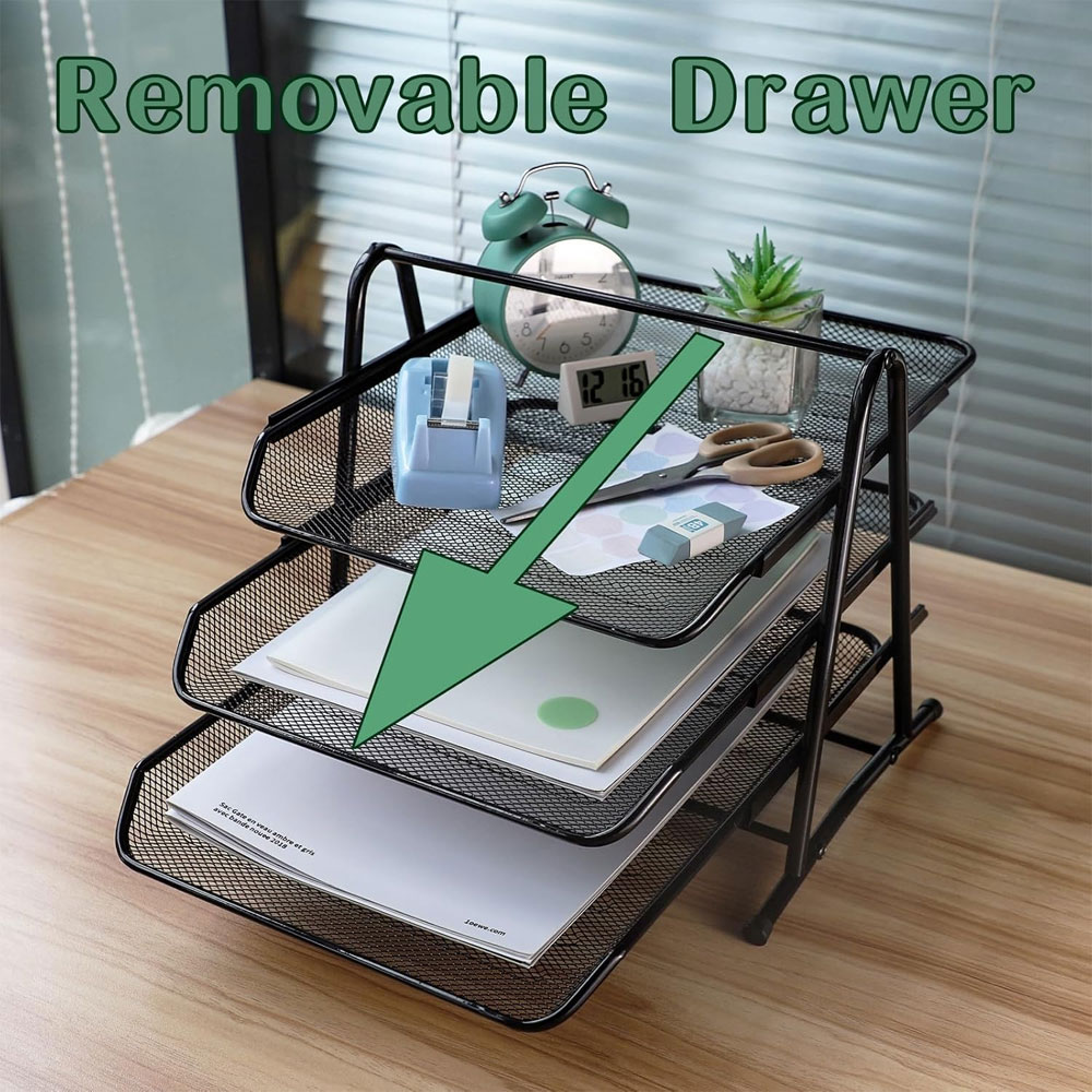 Three-tier Sliding Desktop Fil - Desktop Filing Tray review and price