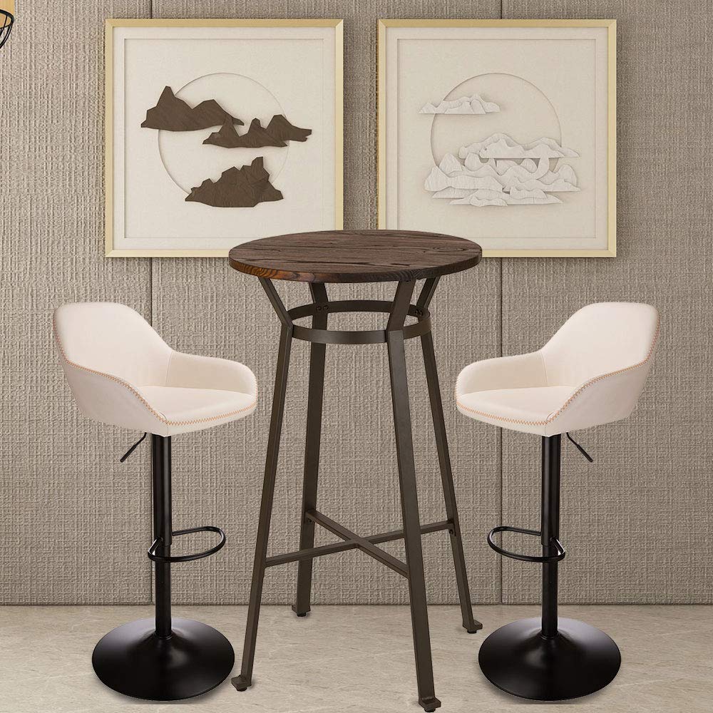 3Pc Pub Table & Swivel PU Bar  - Office Furniture For Small Spaces review and price