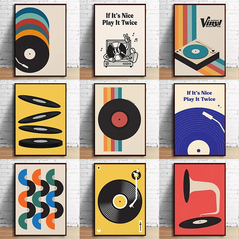 Mid Century Vinyl Record Canva - Office Furniture Loft review and price