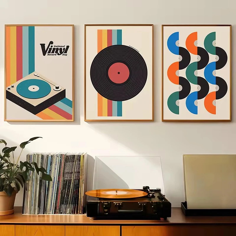 Mid Century Vinyl Record Canva - Office Furniture Loft review and price