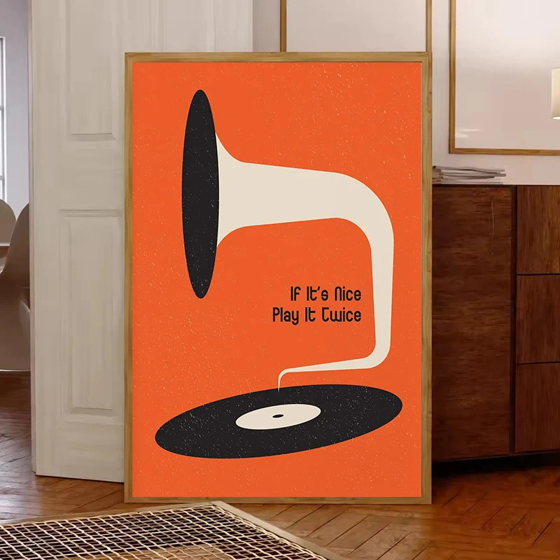 Mid Century Vinyl Record Canva - Office Furniture Loft review and price