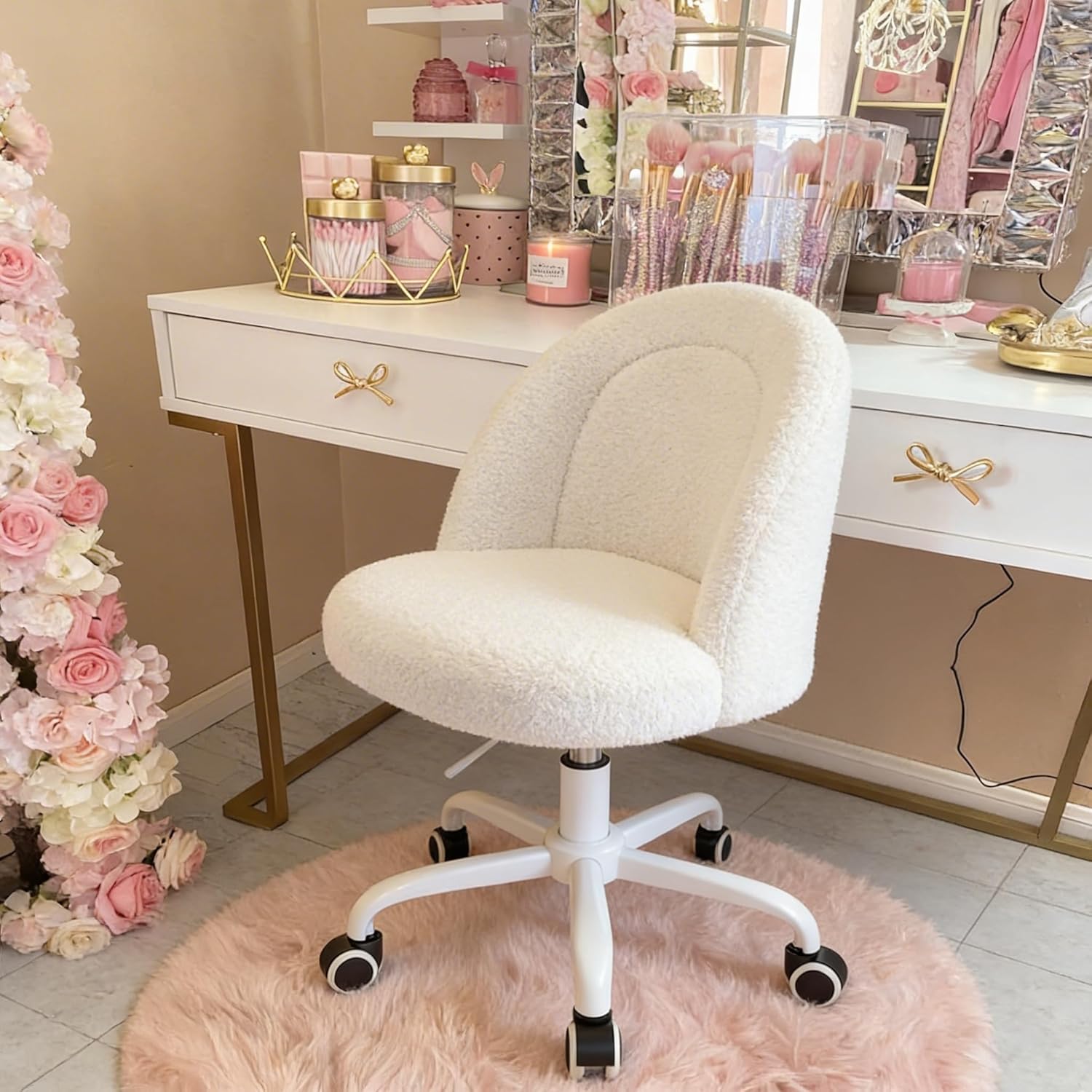 Height Adjustable Vanity Chair - Office Furniture For Small Spaces review and price
