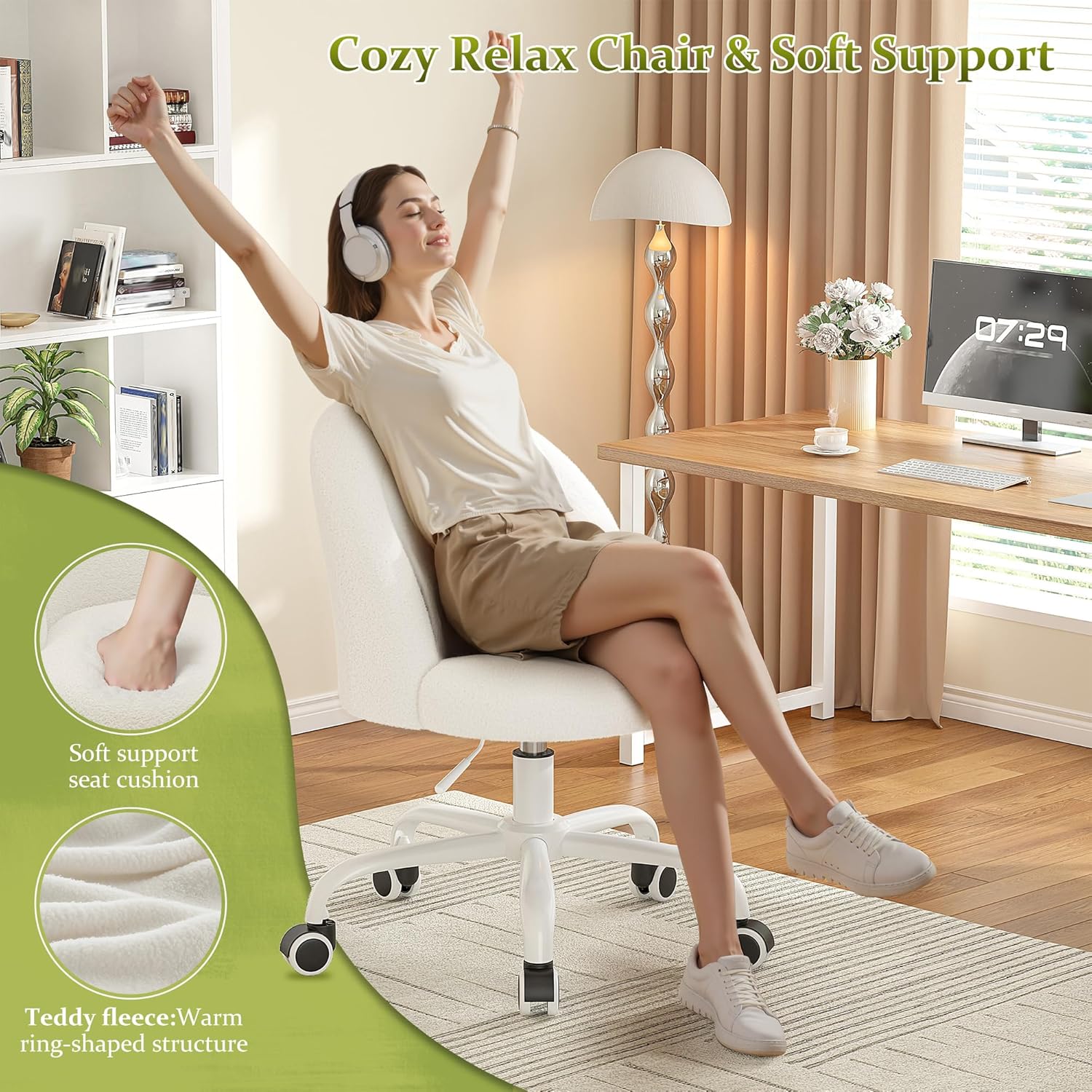 Height Adjustable Vanity Chair - Office Furniture For Small Spaces review and price