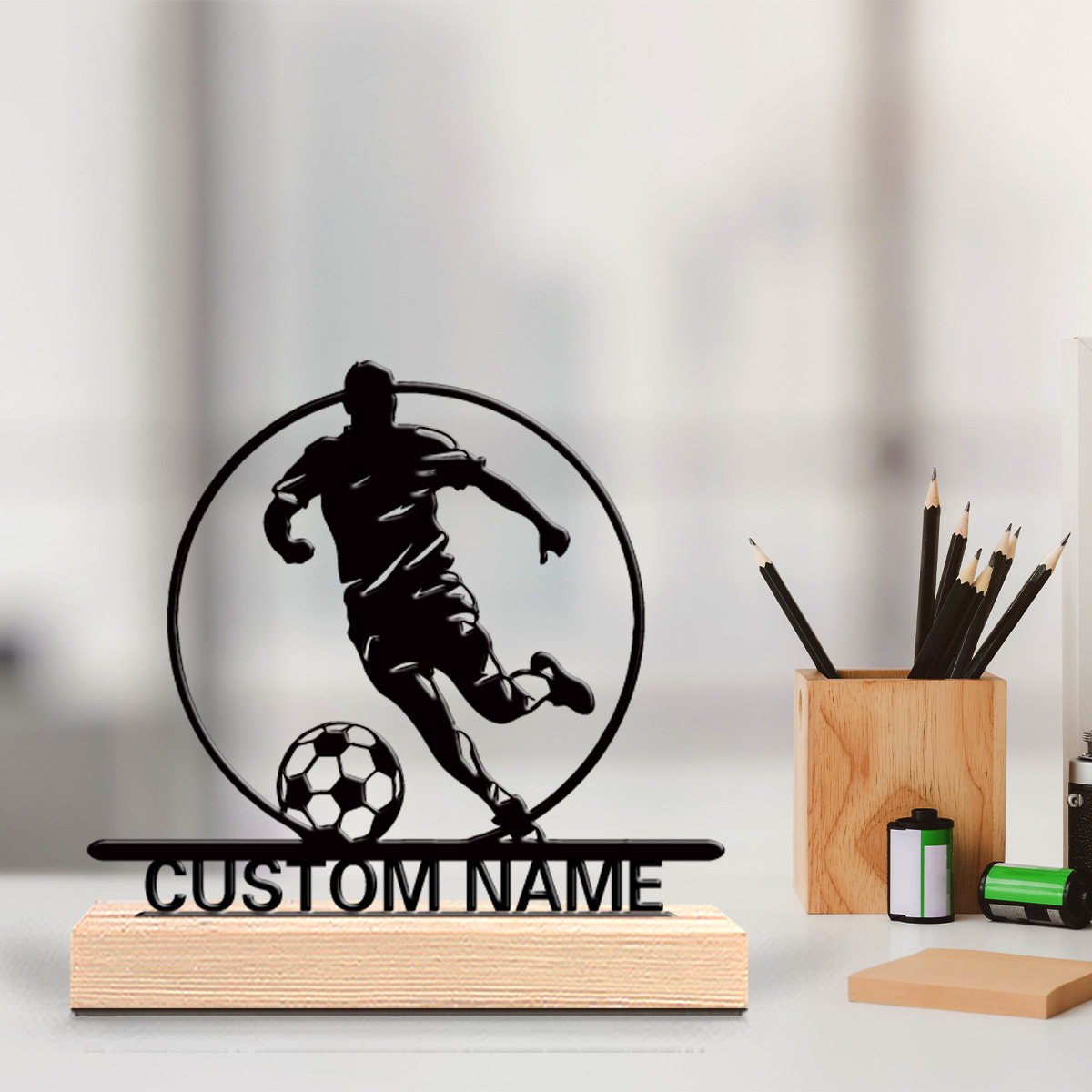 Custom Soccer Player Metal Sta - Office Furniture Ideas review and price